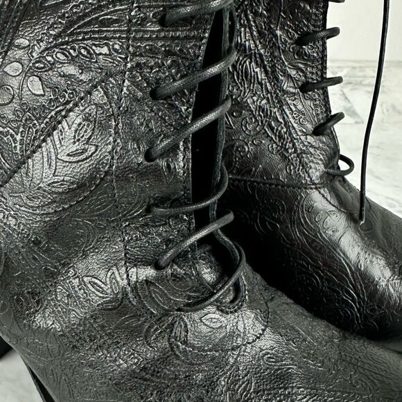 New I.N.K. Tooled leather boots booties size EU 37 Italy - Picture 11 of 11